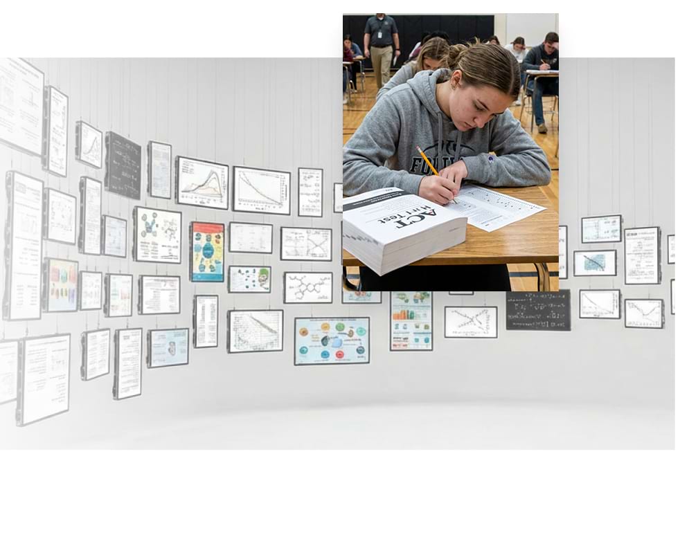 Practice Inside a Real Simulated Testing Environment. Practice tests mirror the real ACT with the same section structure, timing, question formats, and scoring, so test day feels familiar.
